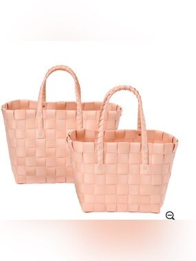 Wicker Basket Two Piece Tote Bag Set-new